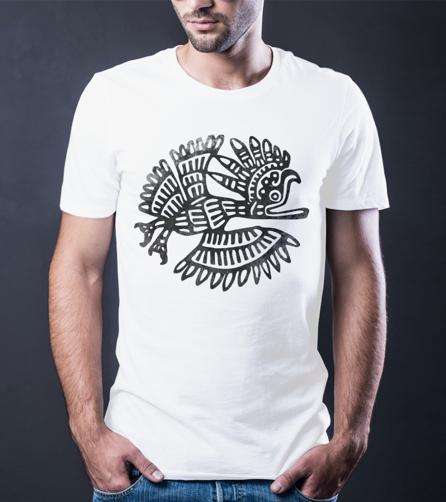 Vintage Aztec Drawing Bird Archeology T-Shirt