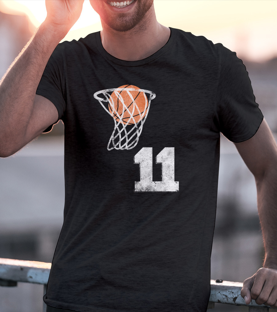 Basketball Hoop Swish Number 11 T-Shirt