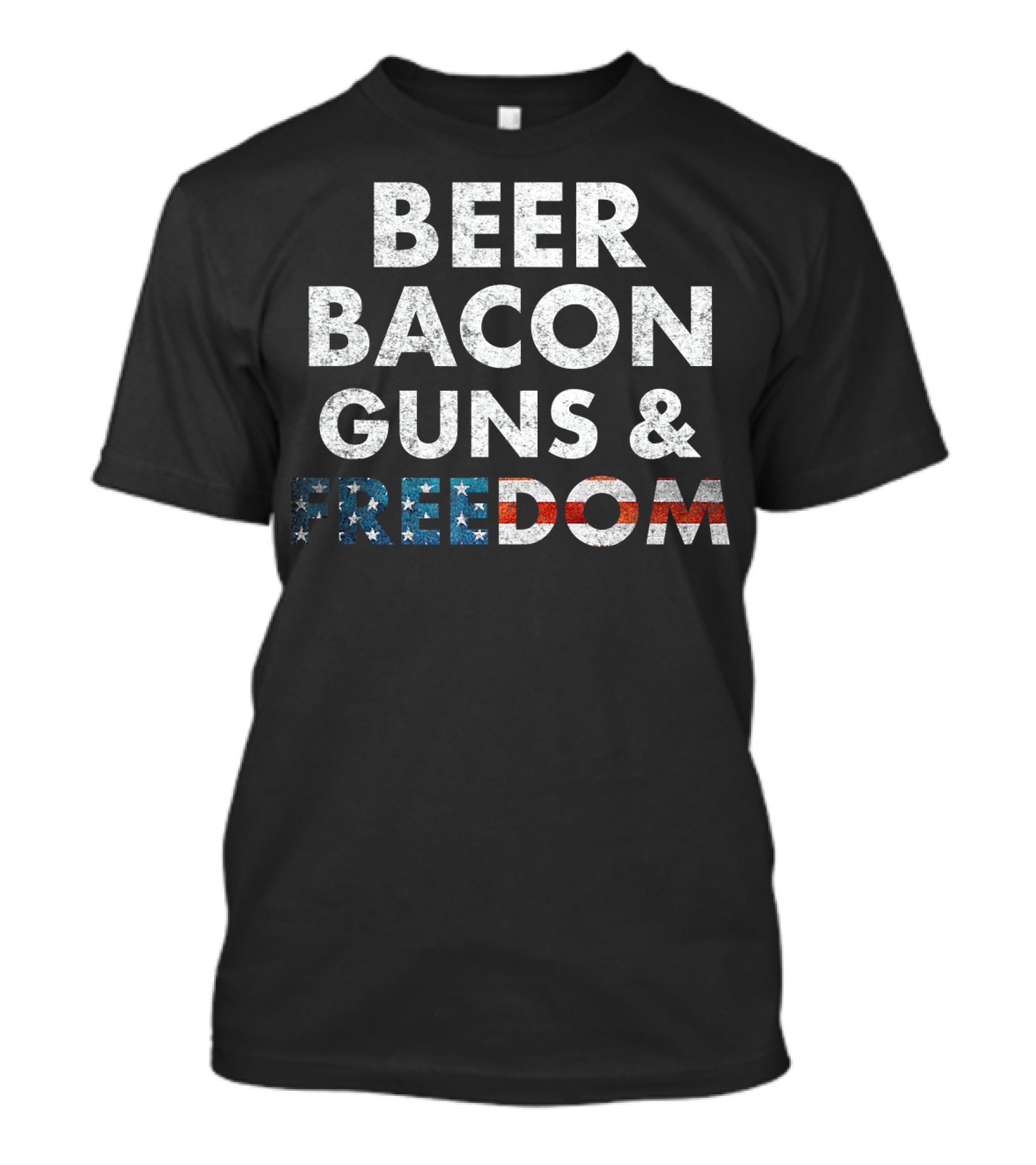 Beer Bacon Guns Freedom USA T-Shirt