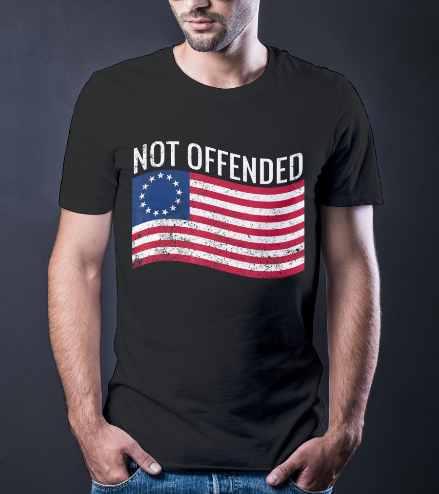 Not Offended Vintage Betsy Ross American Flag T-Shirt