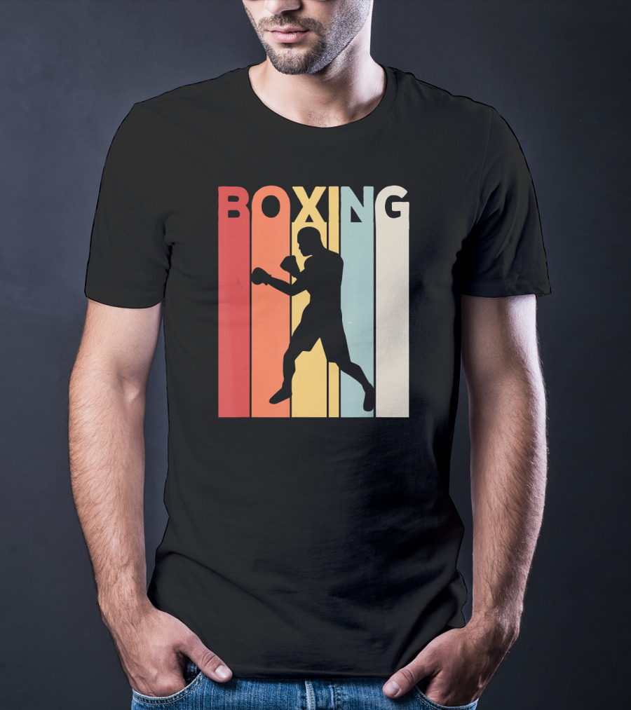 Vintage Boxing Boxer Silhouette Retro Sport Fight T-Shirt