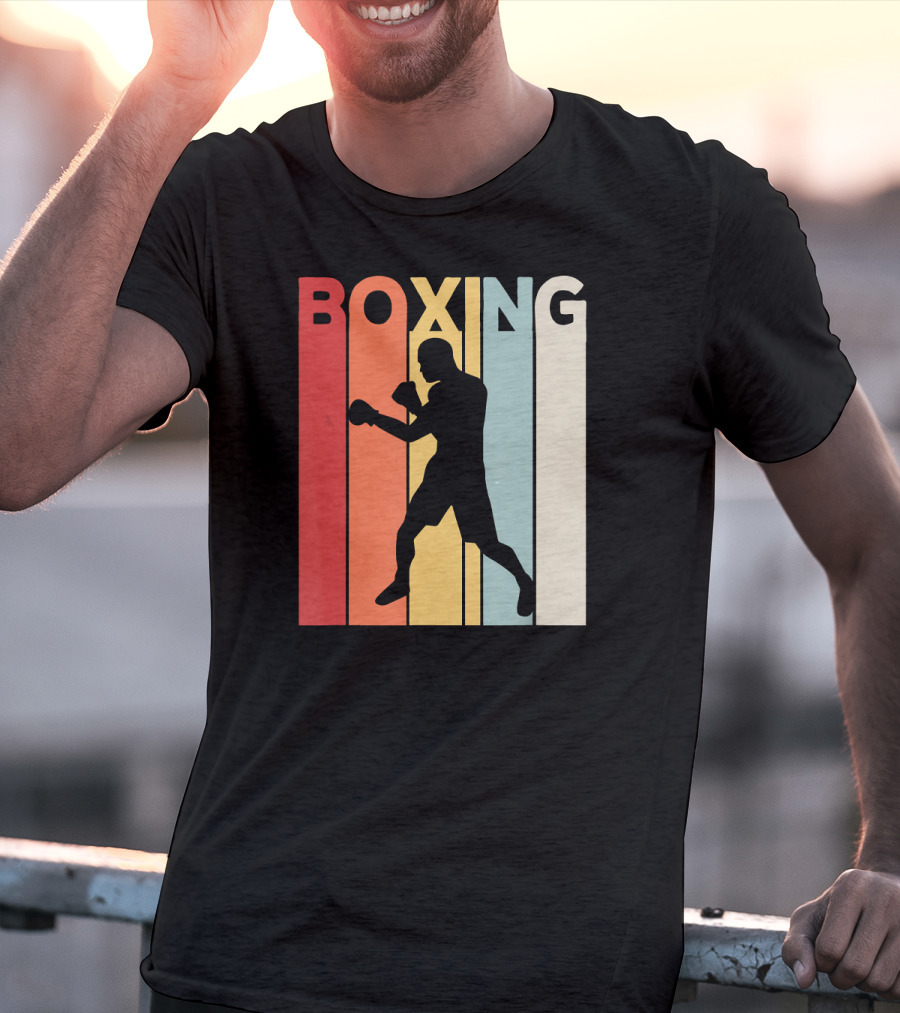 Vintage Boxing Boxer Silhouette Retro Sport Fight T-Shirt