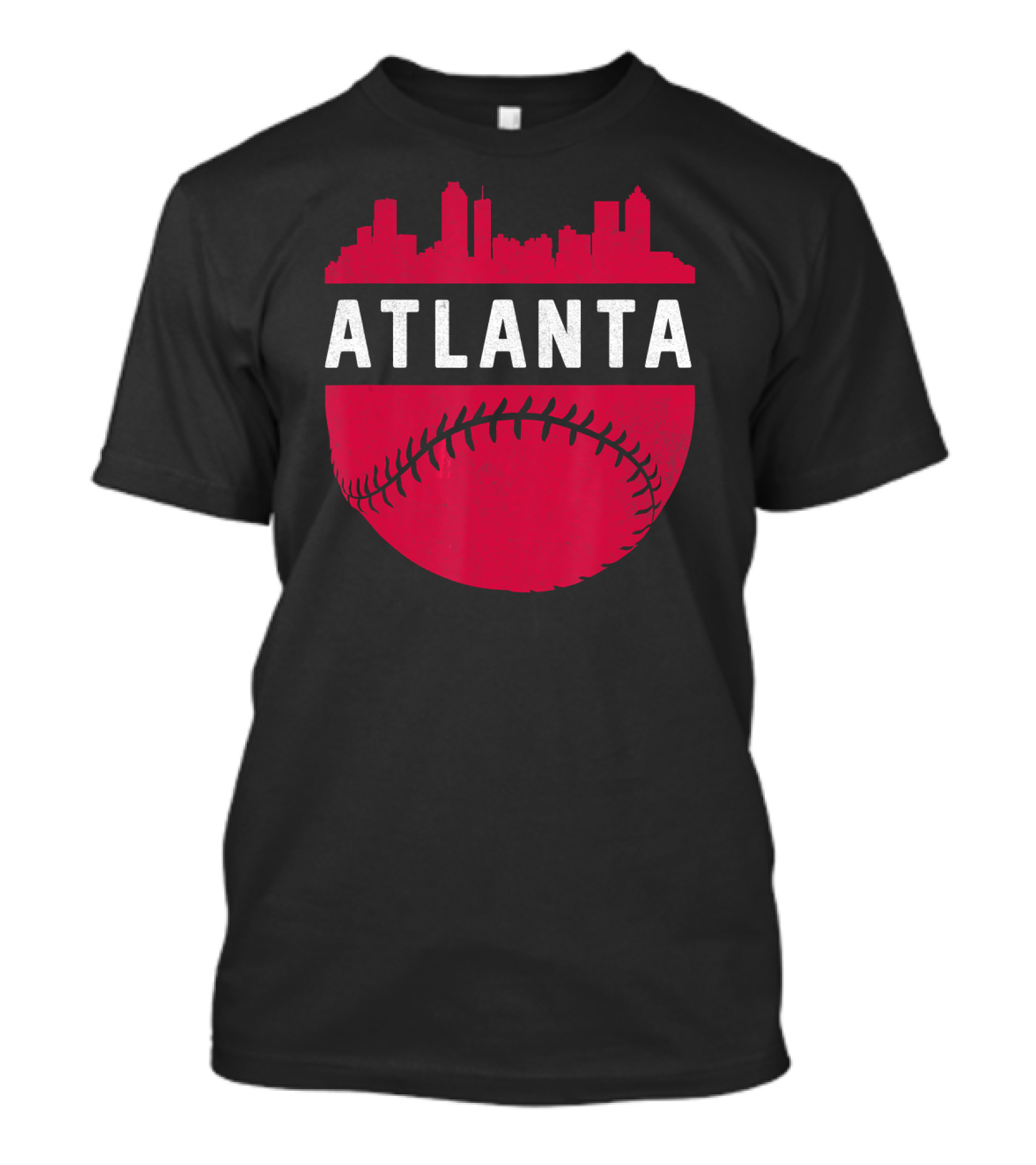Atlanta Georgia Skyline Baseball Vintage T-Shirt