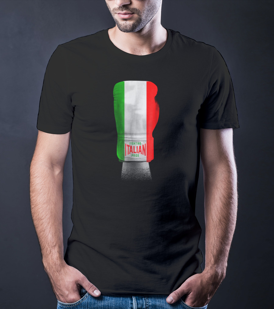 Vintage Italian Flag Boxing Gloves Fighting Italian Pride T-Shirt