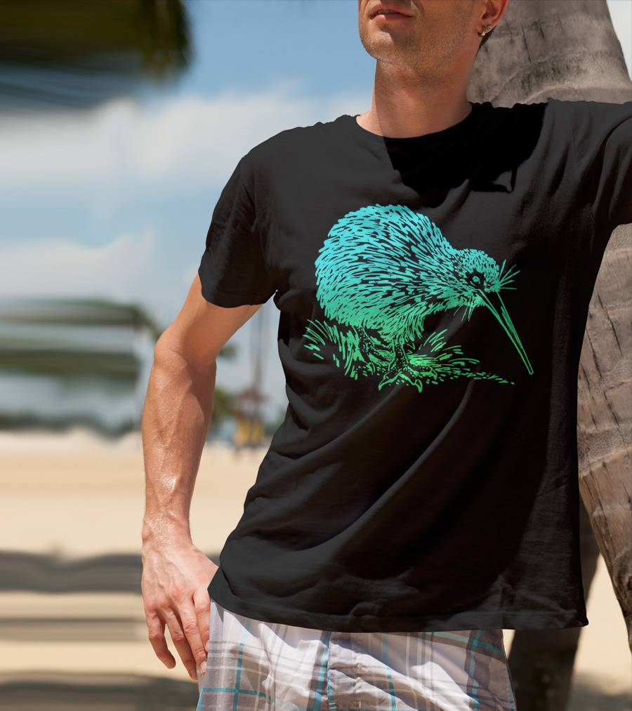 Vintage Neon Kiwi Bird Awesome Retro T-Shirt