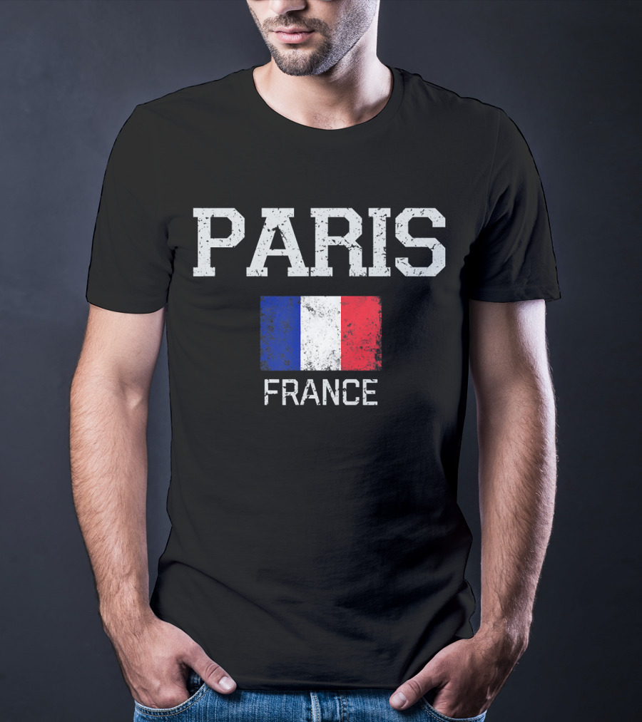 Paris France Vintage Flag T-Shirt