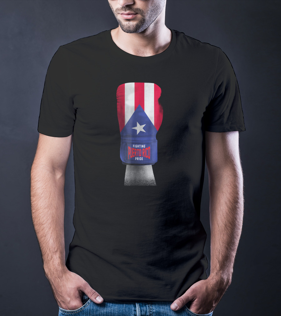 Fighting Puerto Rico Pride Vintage Flag Boxing Gloves T-Shirt