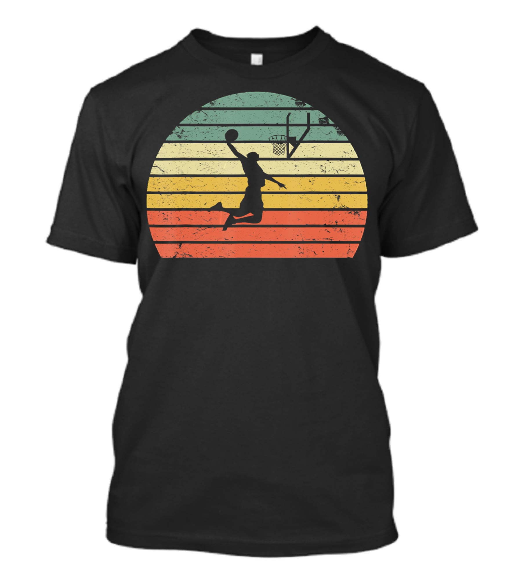 Vintage Basketball Dunk Sunset Retro T-Shirt