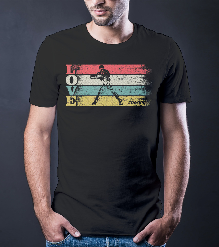 LOVE Vintage Boxing Stripes #boxing T-Shirt