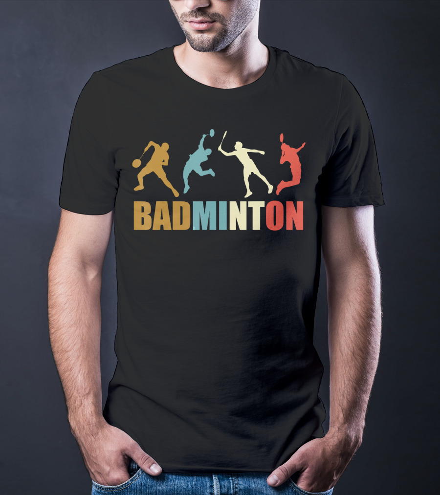 Vintage Style Badminton Mom 70s Badminton Sports T-Shirt