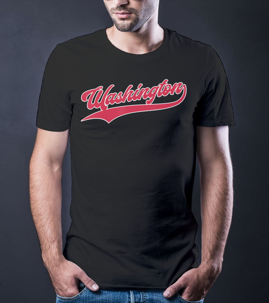 Vintage Washington Baseball Script Retr T-Shirt