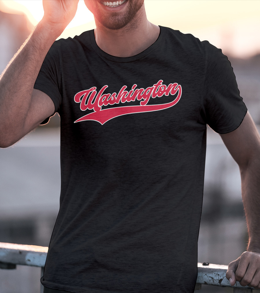 Vintage Washington Baseball Script Retr T-Shirt