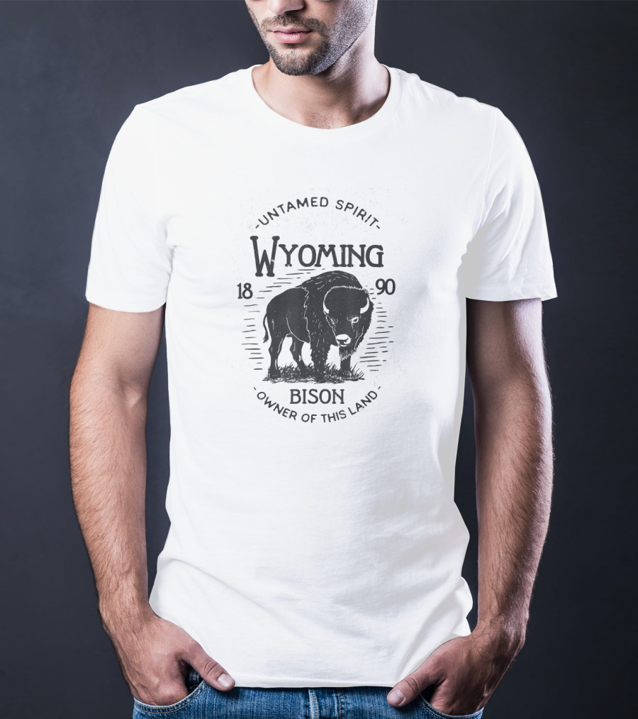 Vintage Wyoming 1890 Bison Explorer Retro 70s 80s Buffa T-Shirt