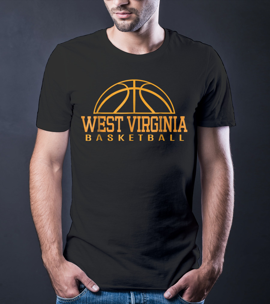 West Virginia Basketball Logo Arch Basketball T-Shirt