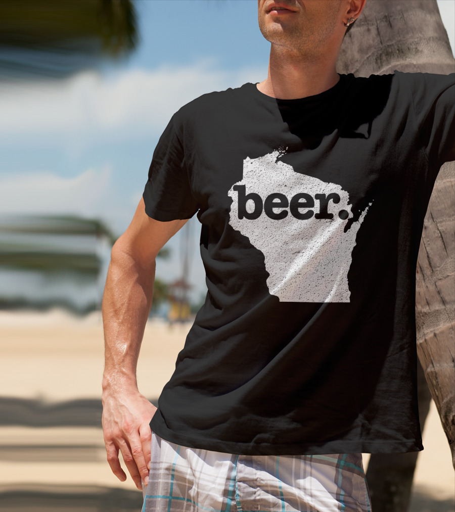 Wisconsin Beer State Love Map T-Shirt