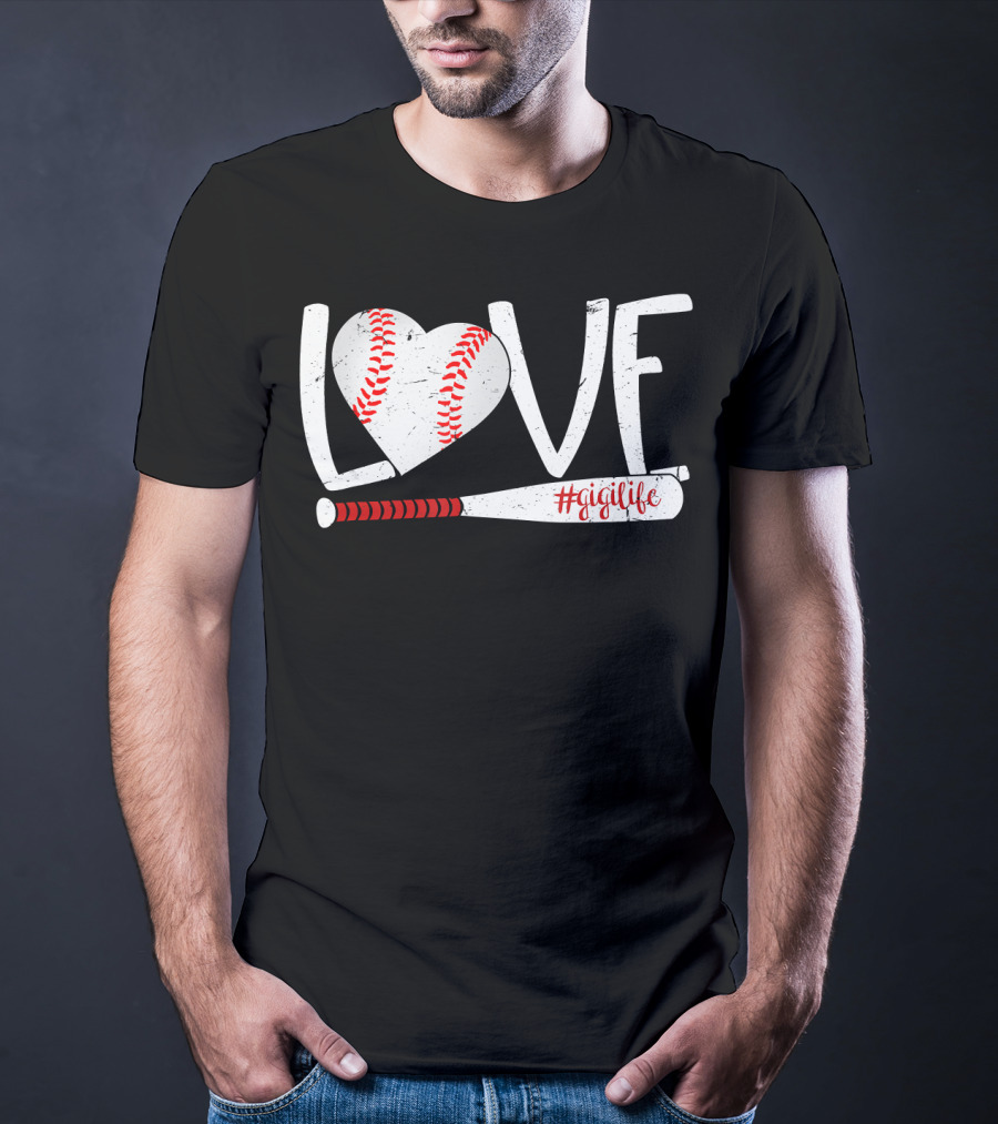 LOVE Baseball Heart Bat #GigiLife T-Shirt