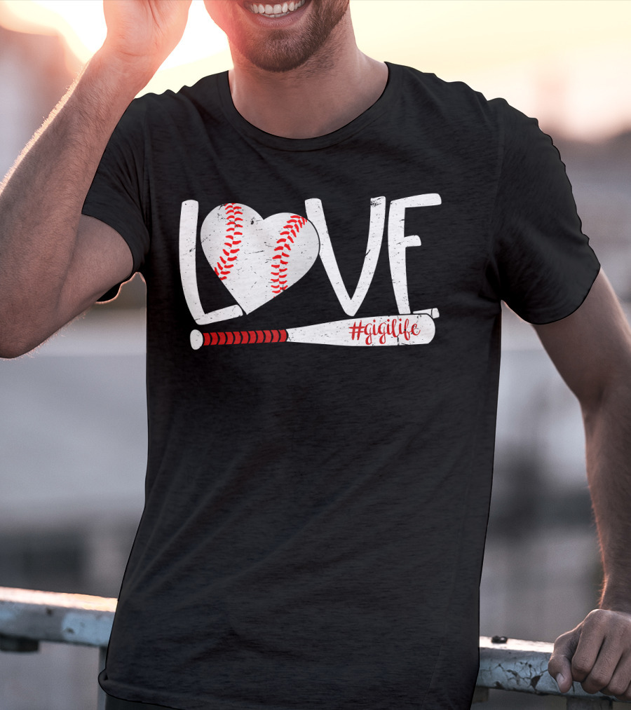 LOVE Baseball Heart Bat #GigiLife T-Shirt