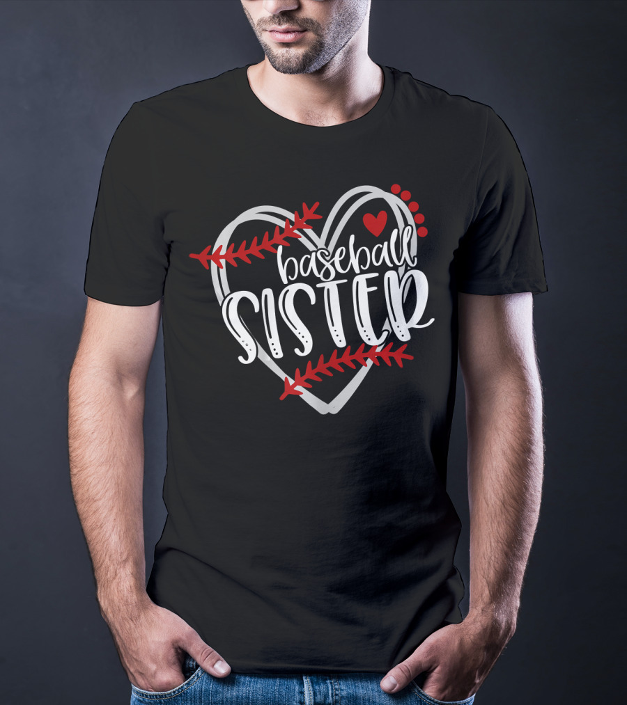 Baseball Sister Heart T-Shirt