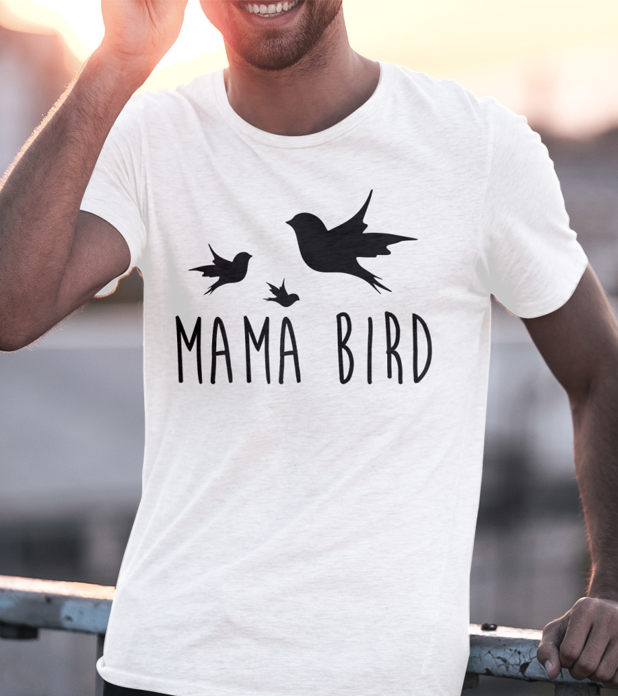 Mama Bird With Flying Baby Birds T-Shirt