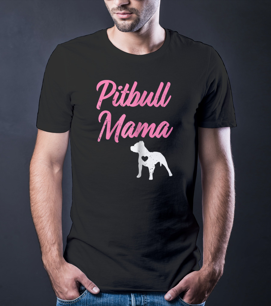 Pitbull Mama Women's Pit Bull Heart T-Shirt