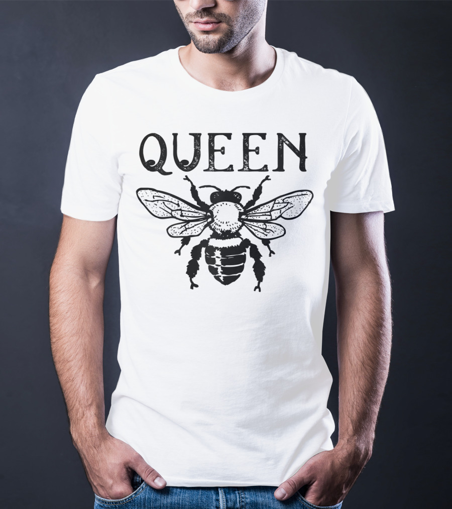 Queen Bee Beekeeper Honey Lover Serene Monarch Insect Emblem T-Shirt