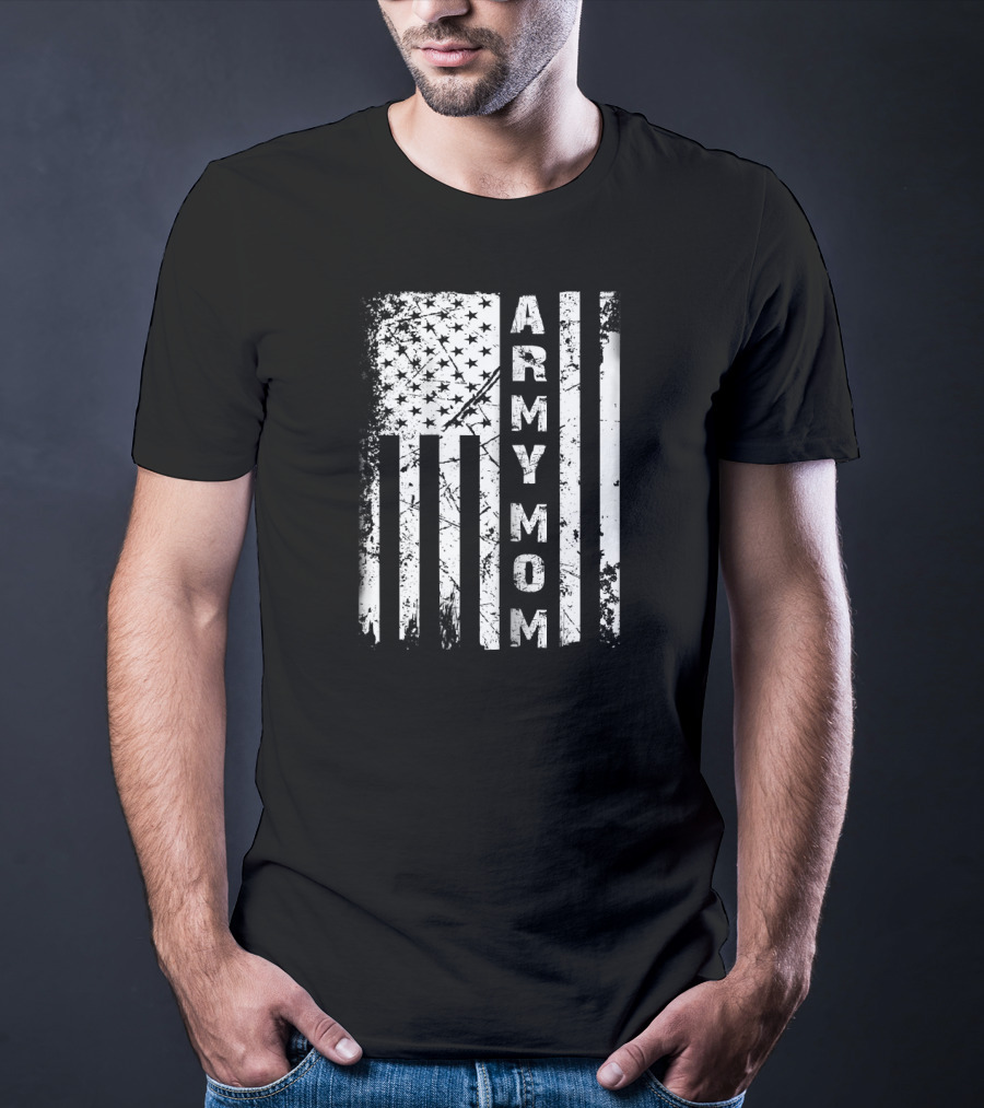 American Flag Army Mom T-Shirt