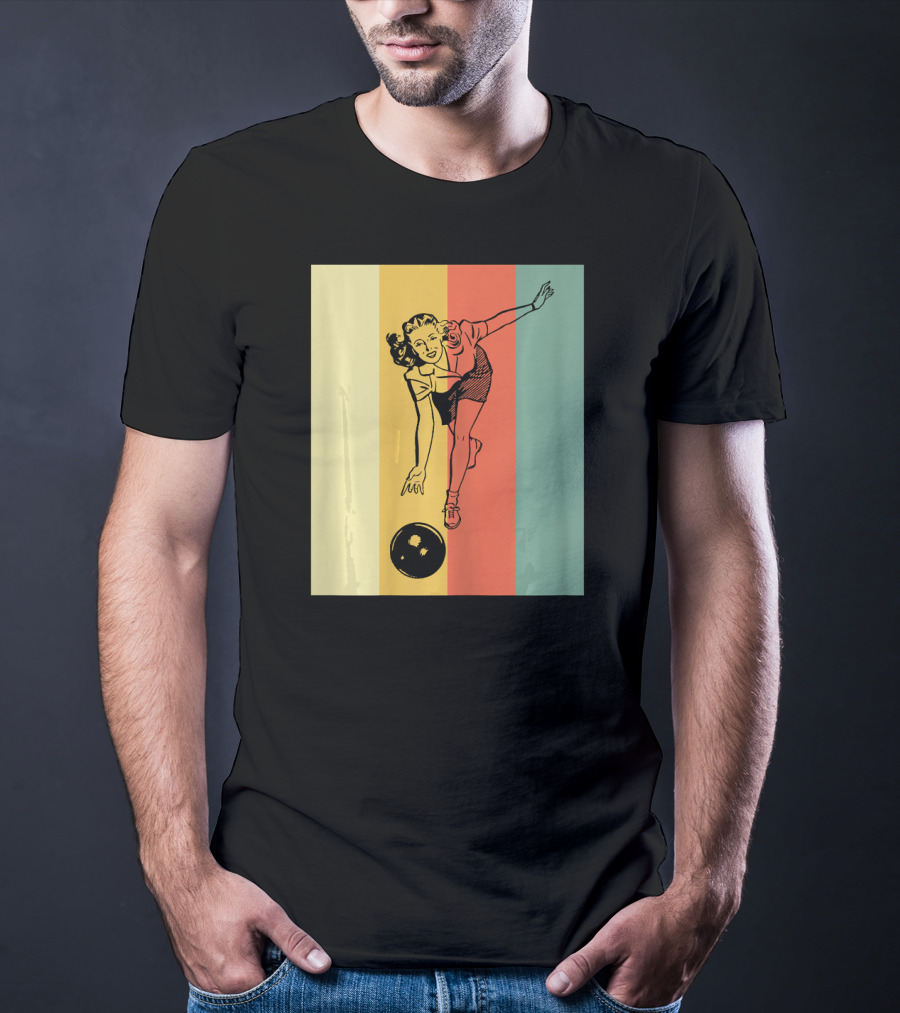 Vintage Bowling Bowlin Retro Style Bowler T-Shirt