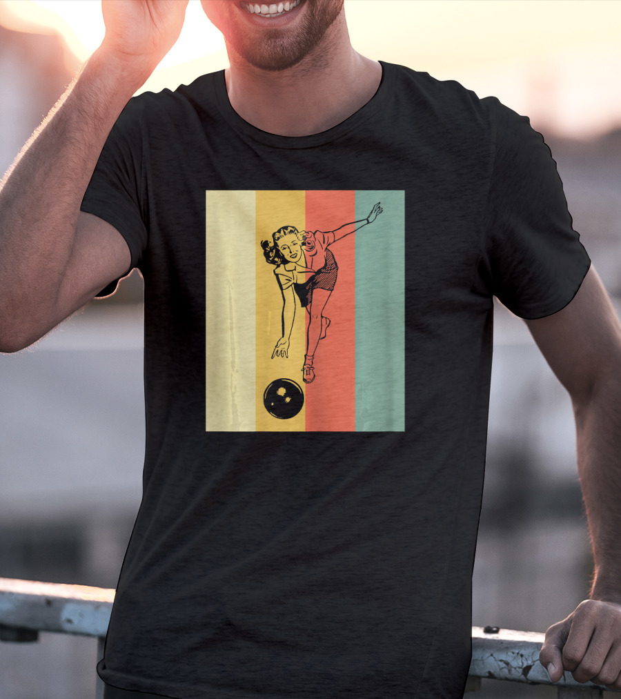 Vintage Bowling Bowlin Retro Style Bowler T-Shirt