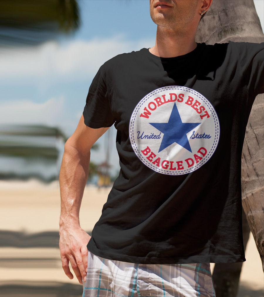Worlds Best Beagle Dad United States Star T-Shirt