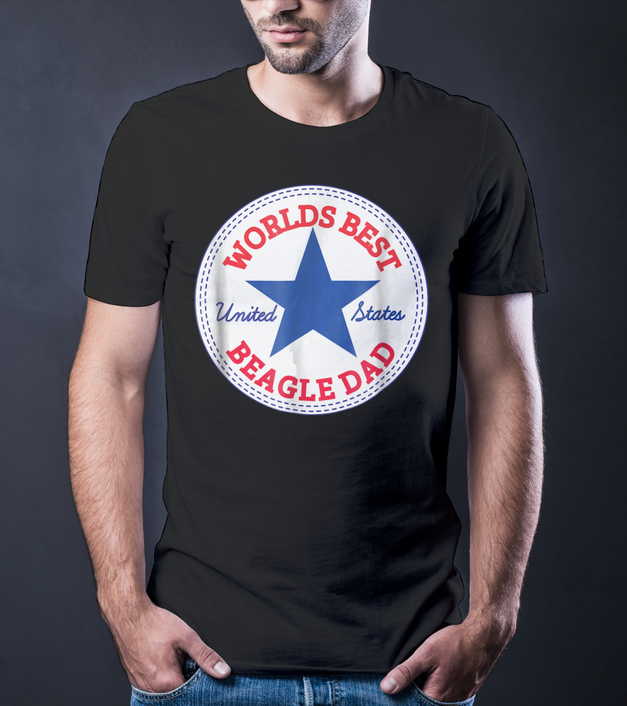 Worlds Best Beagle Dad United States Star T-Shirt