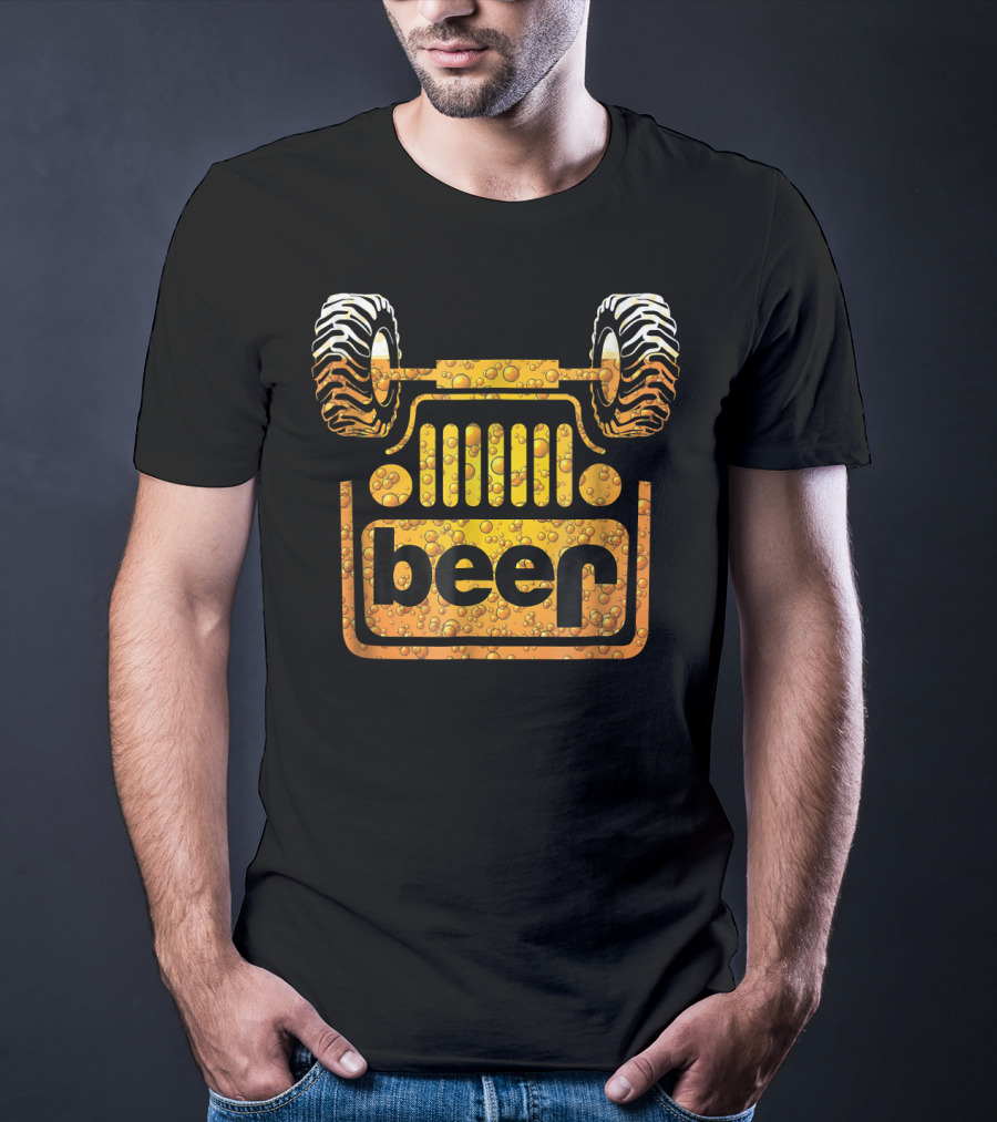 Wrecked Jeep Beer Bubbles And Tires T-Shirt
