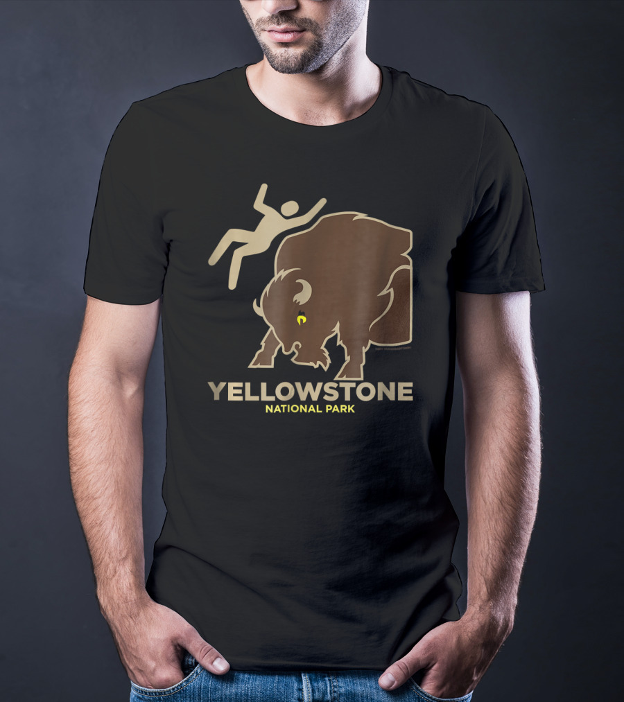 Yellowstone Bison Toss National Park Modern T-Shirt