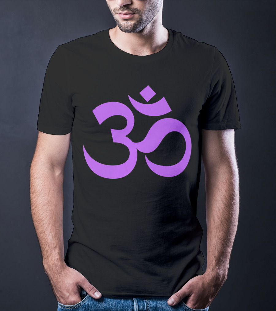 Yoga Aum OM Spiritual Symbol In Purple T-Shirt