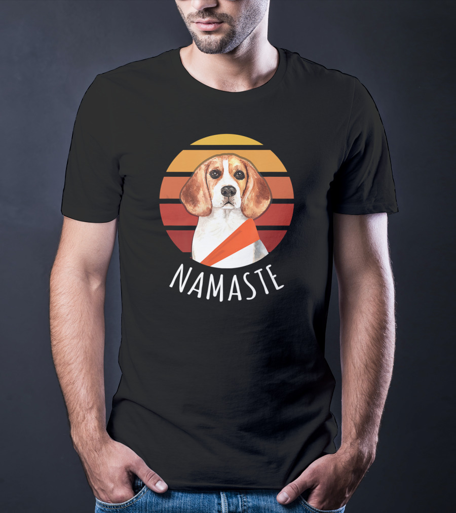 Namaste Beagle Sunset Yoga T-Shirt