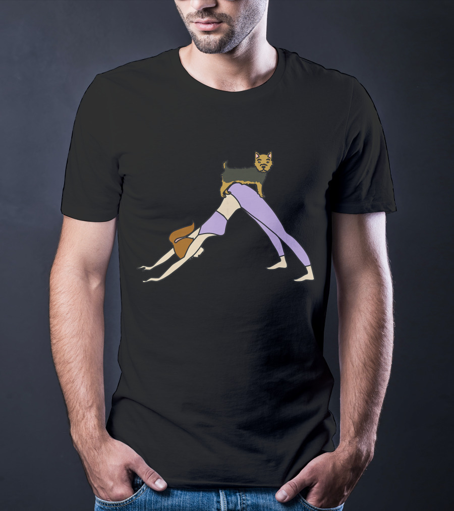 Yorkshire Terrier Yoga Mom Dog Pose With Funny Twist T-Shirt