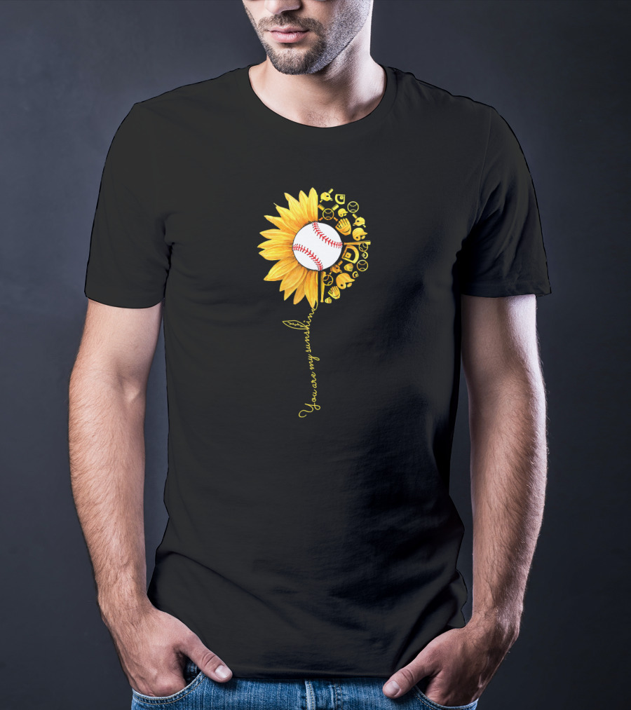 You Are My Sunshine Baseball Sunflower Blossoms T-Shirt