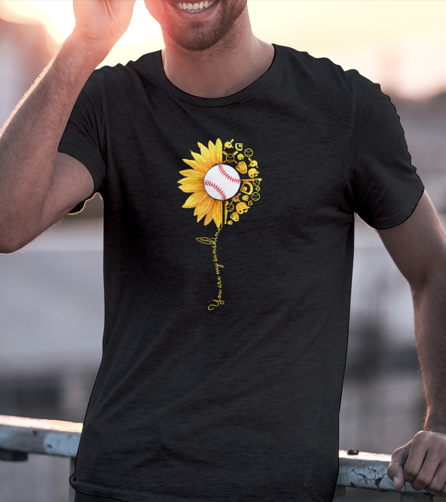 You Are My Sunshine Baseball Sunflower Blossoms T-Shirt