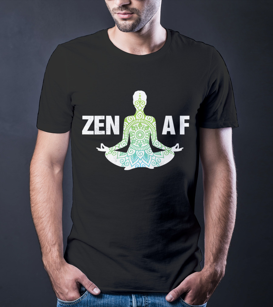Zen AF Yoga Namaste Mandala Hippi Sitting Pose T-Shirt