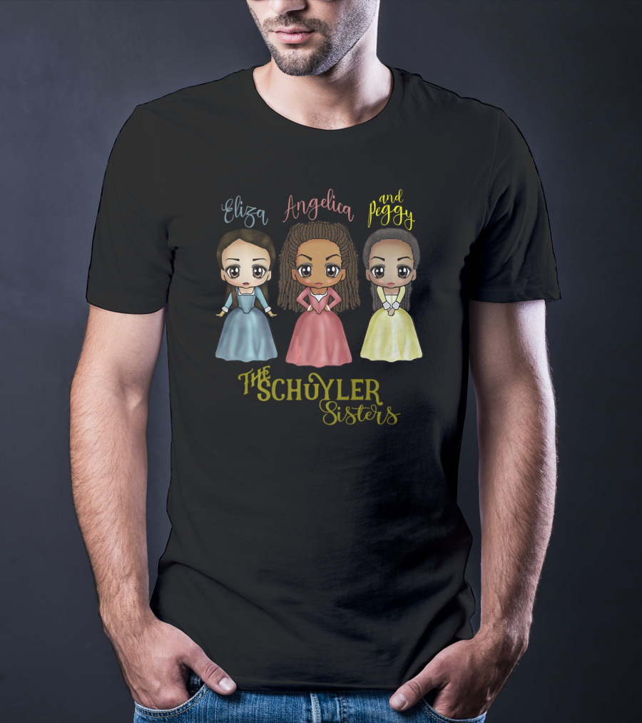 Eliza Angelica And Peggy The Schuyler Sisters Chibi Art By Mary T-Shirt