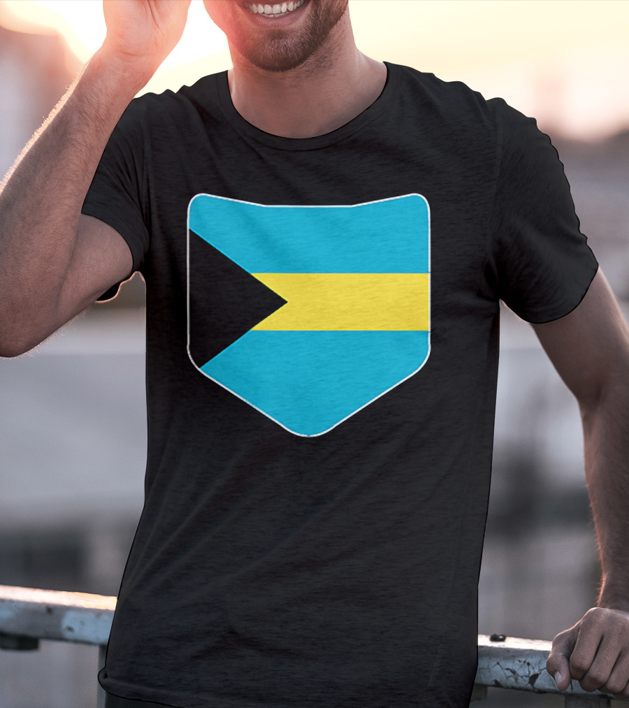The Bahamas Flag Pocket Design With Bahami Branding T-Shirt