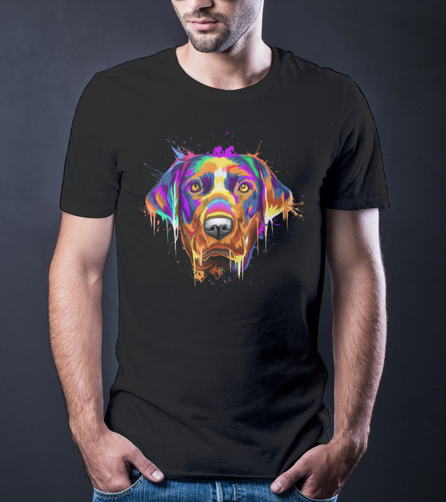 Splash Art Labrador Retriever Colorful Drips T-Shirt