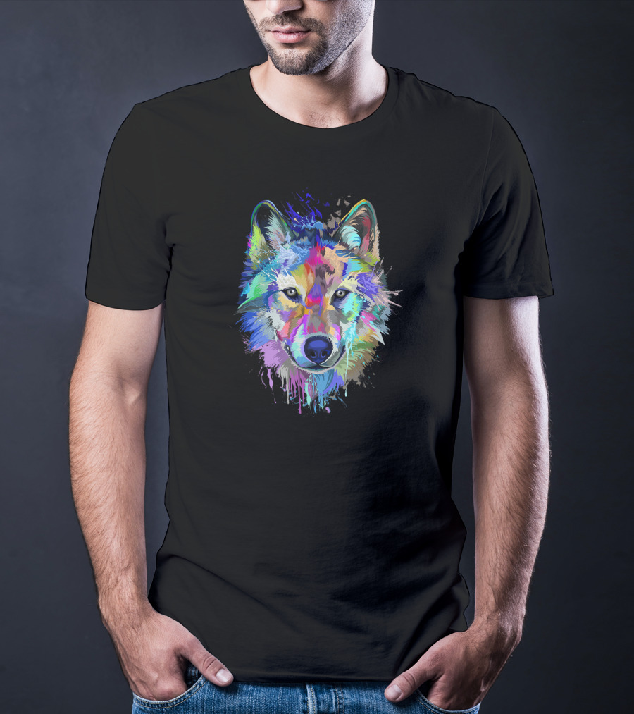 Splash Colorful Wolf T-Shirt
