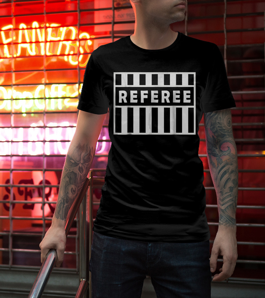 Referee Sports Black And White Stripes T-Shirt