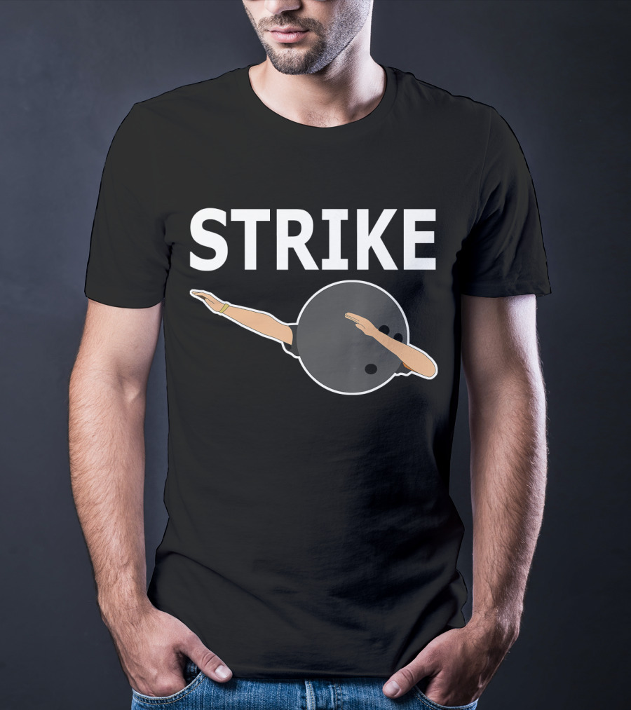 Strike Bowling Ball Dabbing Funny DAB T-Shirt