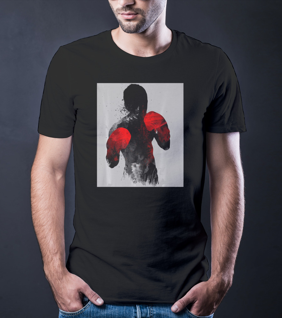 Striker Boxing Muay Thai Kickboxing MMA Red Gloves Fighter T-Shirt