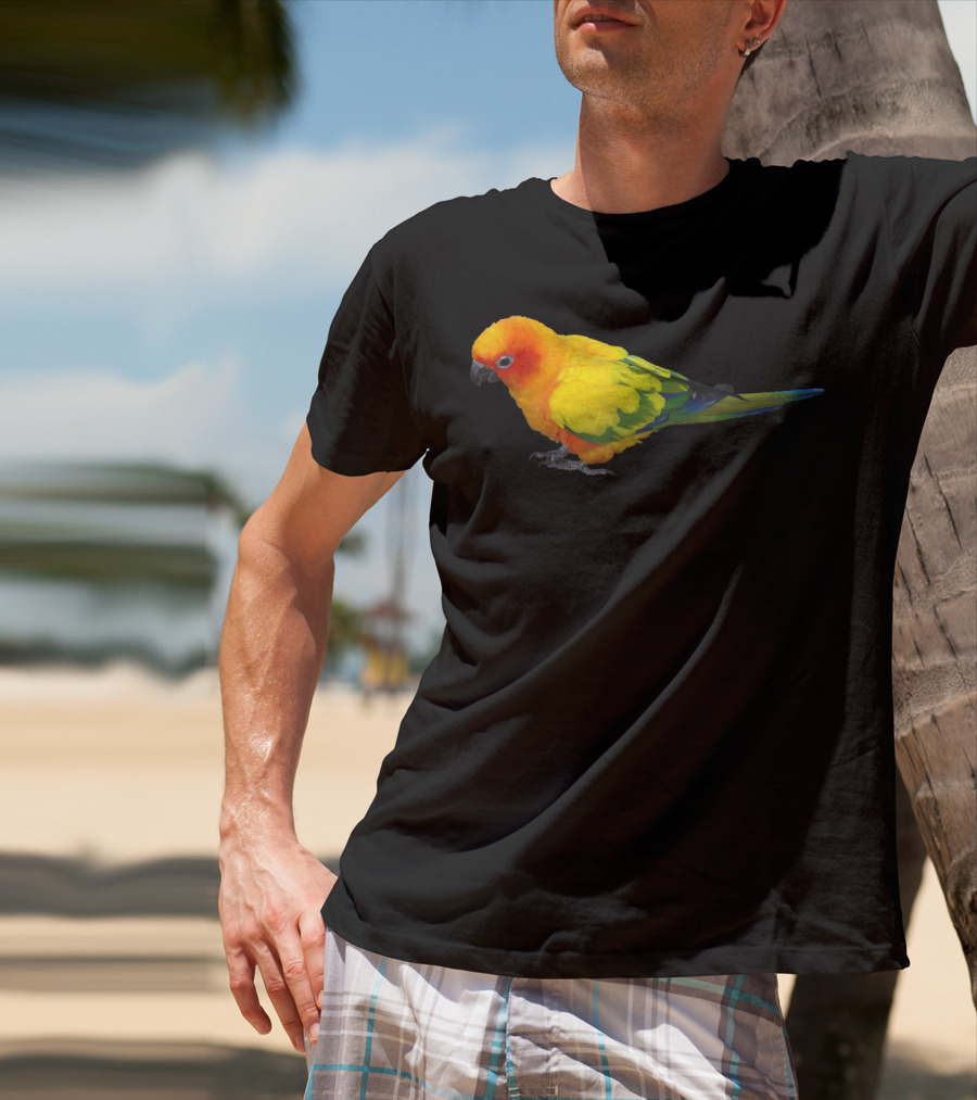 Sun Conure Colorful Parrot Bird Vibrant Tropical Plumage T-Shirt