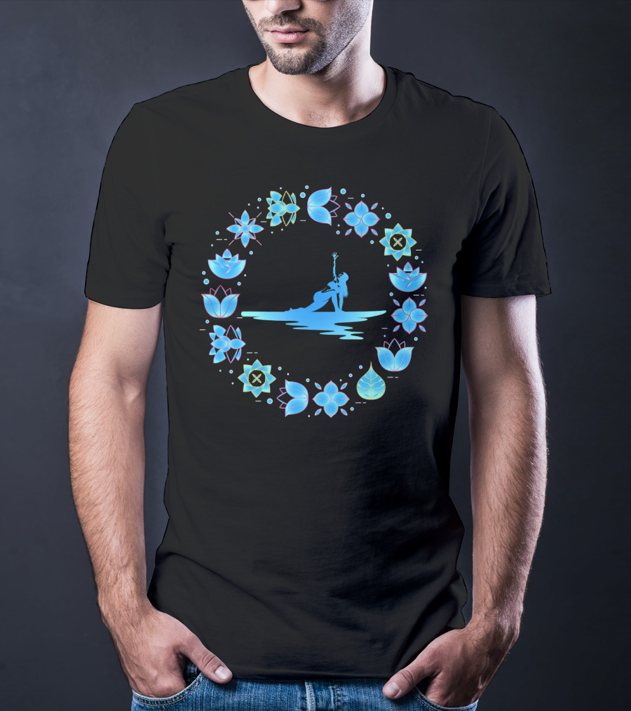 SUP Yoga Paddle Board Zen Vibe Lotus Mandala Blossom Ocean Harmony T-Shirt