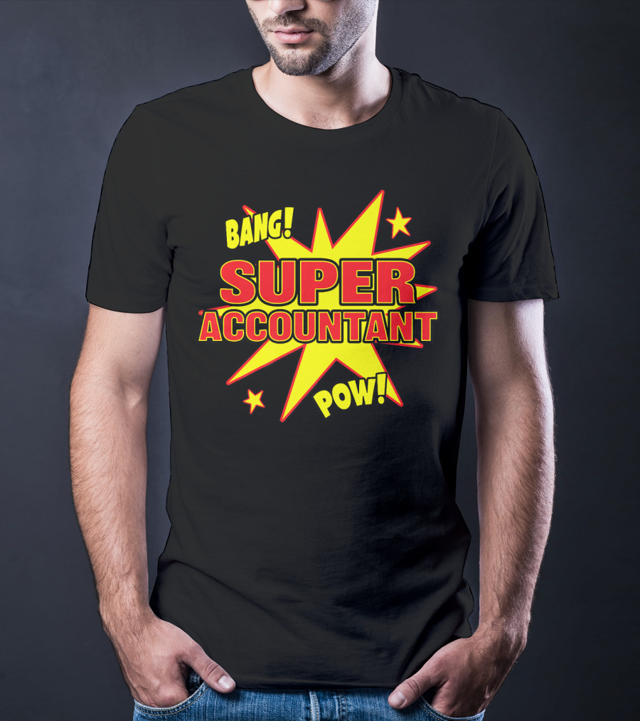 Bang Pow Super Accountant Comic Style Explosion T-Shirt