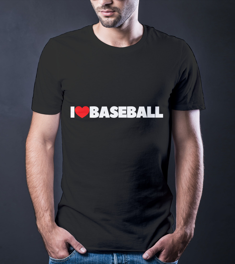 I Love Baseball Heart Icon T-Shirt