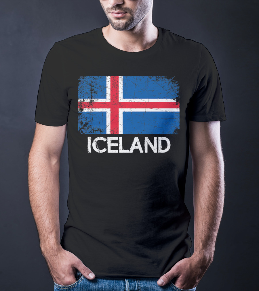 Icelandic Flag Vintage Iceland T-Shirt